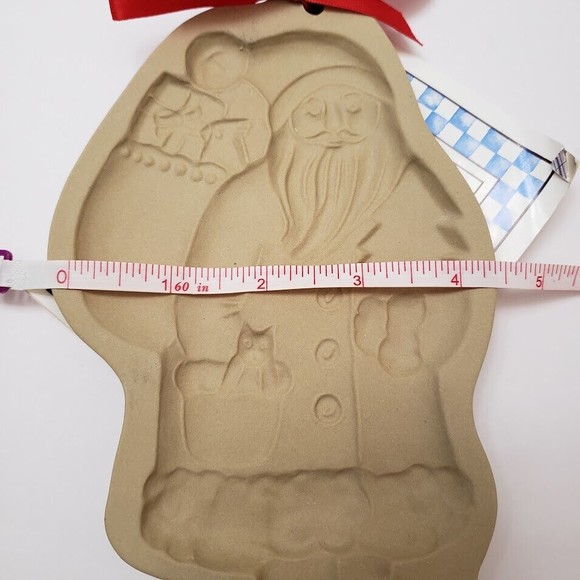 Brown Bag Cookie Mold Santa 1983 Hill Design Stoneware Christmas Recipe Book New - Picture 12 of 12